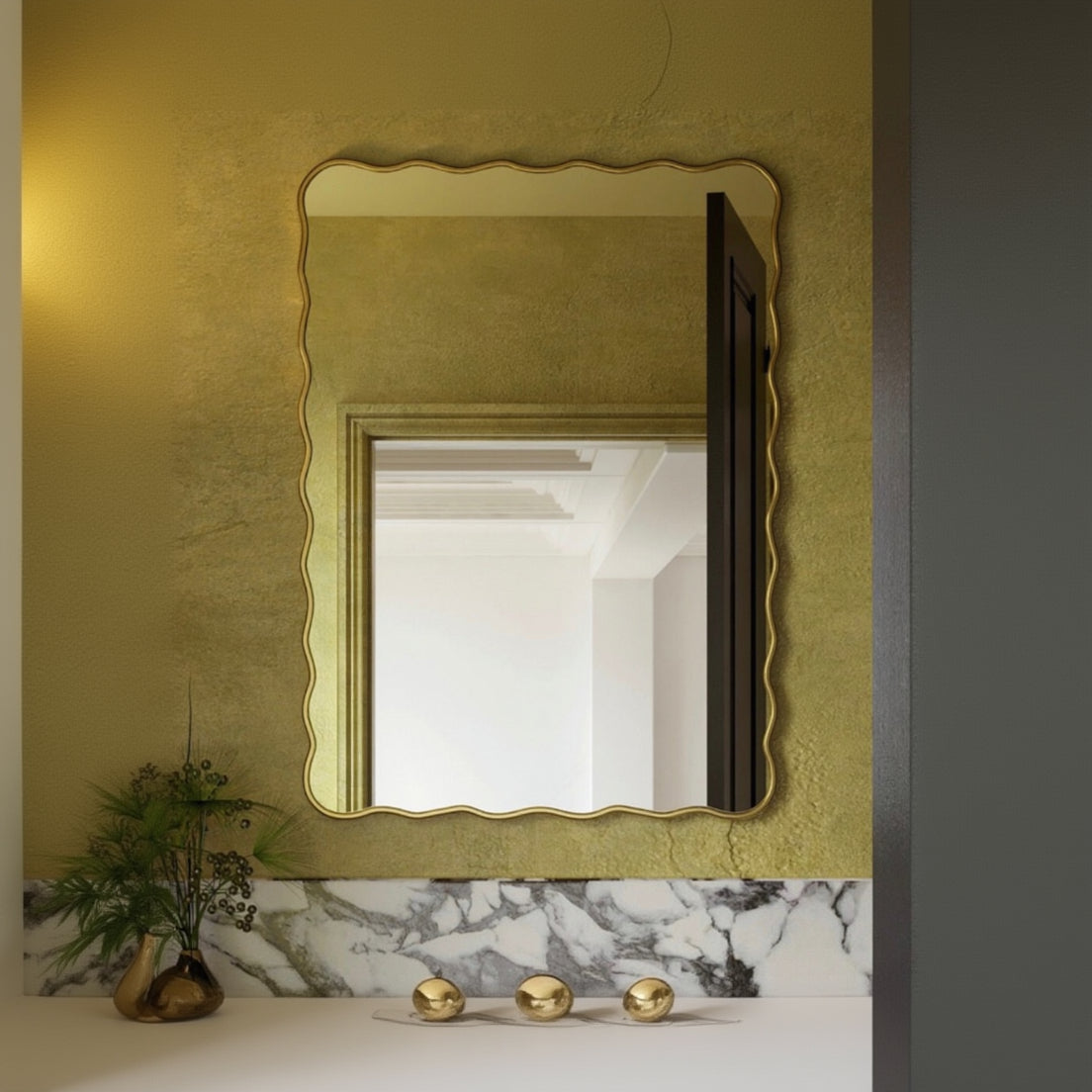 Brassy mirror