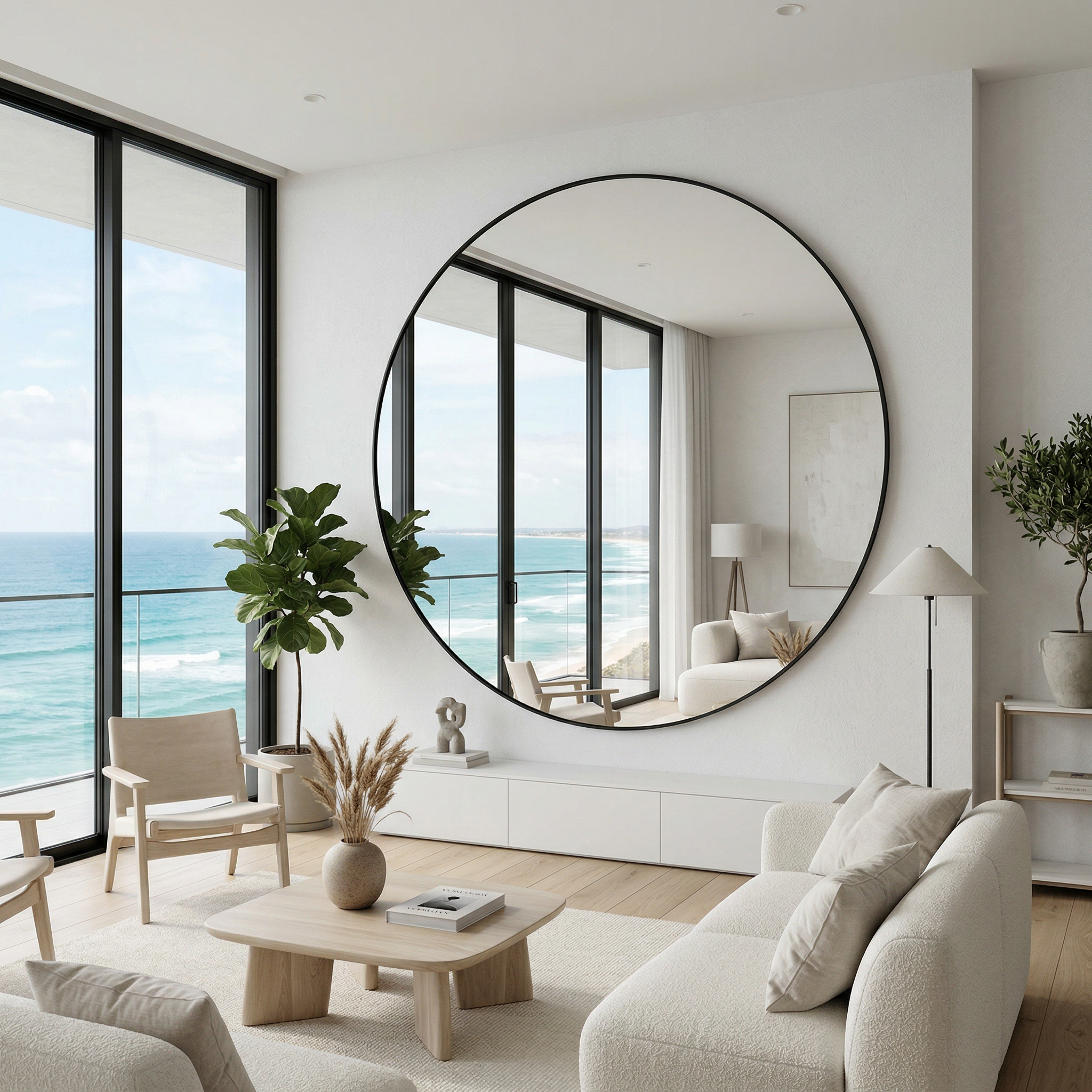 Círcle mirror marco negro