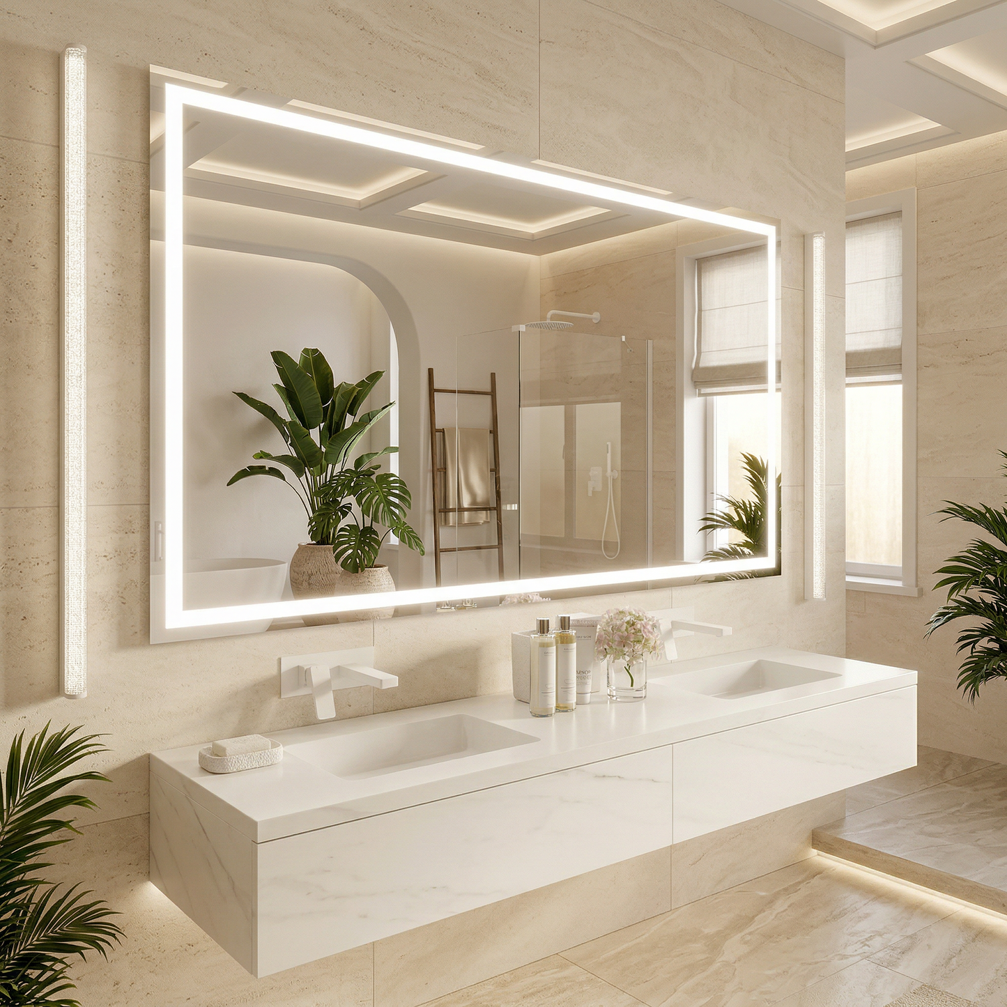 Espejo pulido led frontal