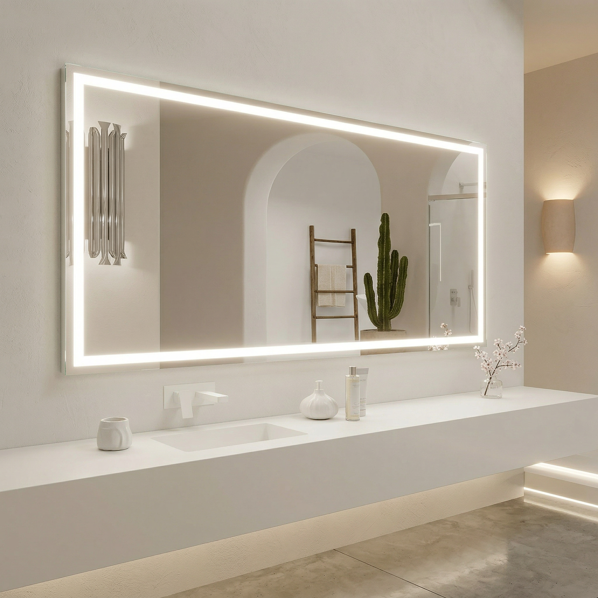 Espejo pulido led frontal